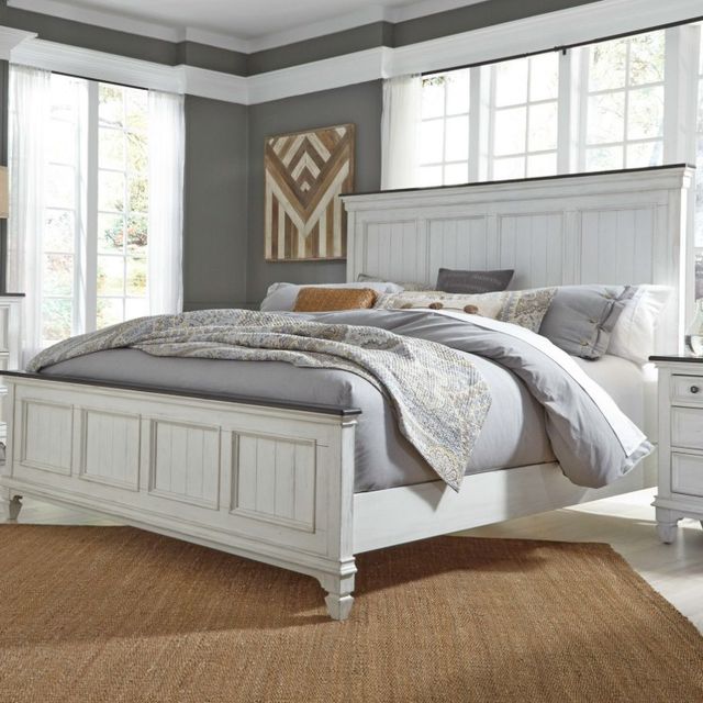 Liberty Furniture Allyson Park Wirebrushed White King Panel Bed-1