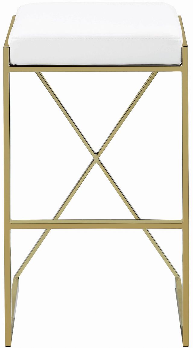 Coaster® White And Sunny Gold 30" Upholstered Bar Stool-0