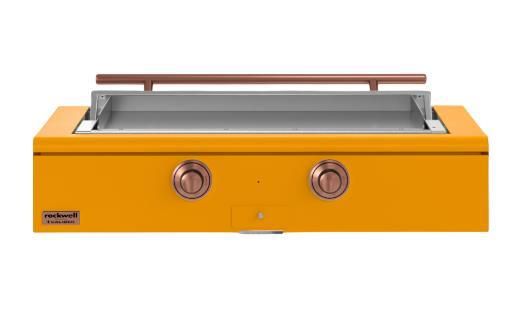 Caliber™ Rockwell Social 48" Saffron Built-In Natural Gas Outdoor Griddle with Copper Hardware-0