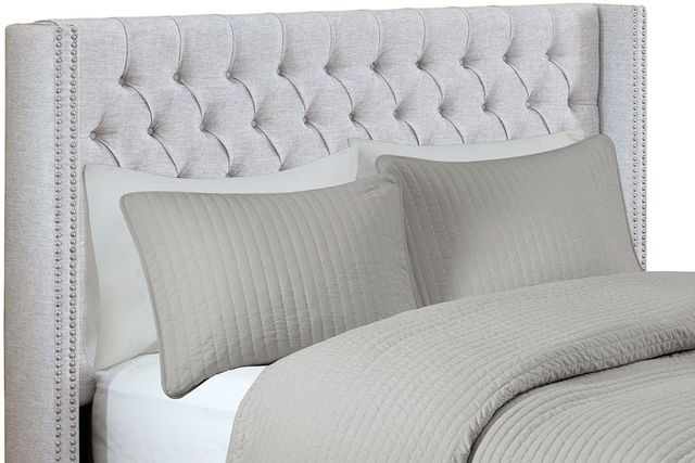 Olliix by Madison Park Grey Queen Amelia Upholstery Headboard-4