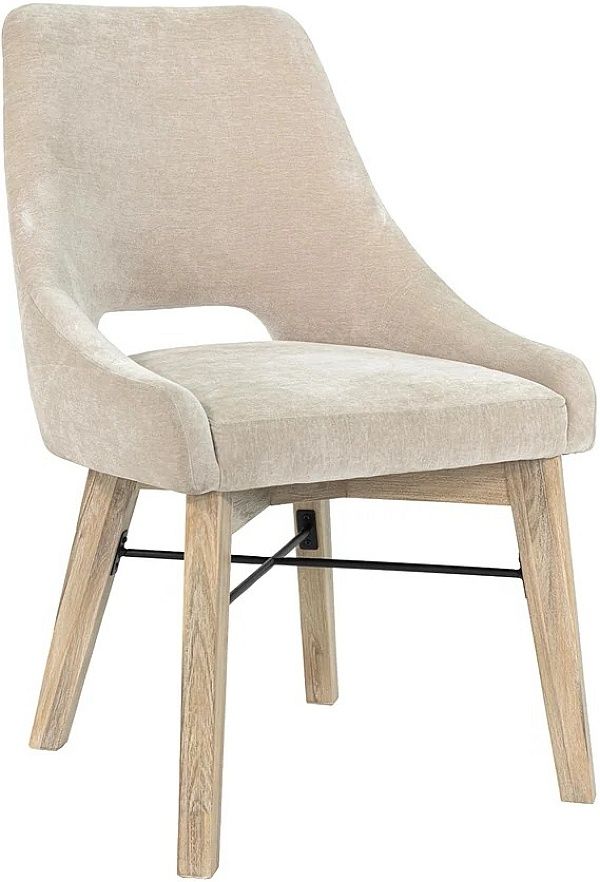 LH Home Gia Light Driftwood/Sand Curved Dining Chair-0
