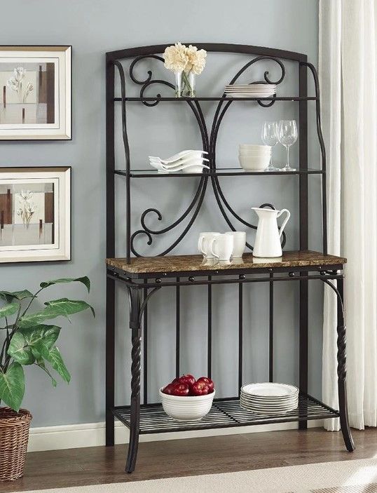 Bernards Tuscan Brown/Dark Bronze Baker’s Rack-1