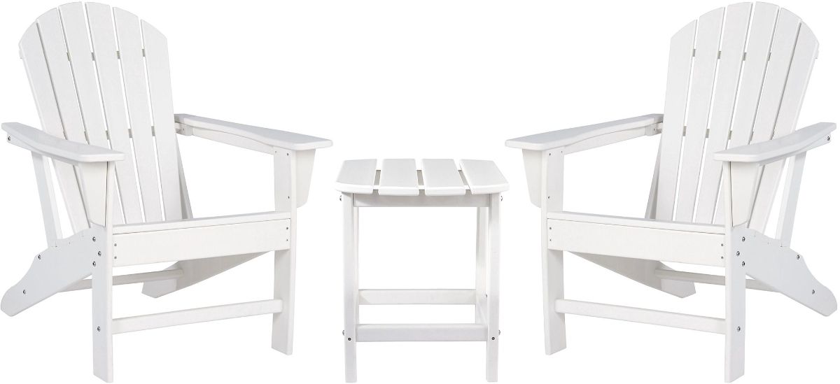 Signature Design by Ashley® Sundown 3-Piece White Outdoor Seating Chair Set