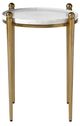 Uttermost® Nahunta White Accent Table with Antique Brass Base-3