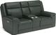 Flexsteel® Yuma Shadow Black Power Reclining Loveseat with Console and Power Headrests-0