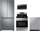 Samsung 4 Piece Fingerprint Resistant Stainless Steel Gas Kitchen Package-0