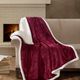 Olliix by Madison Park Elma 1 Burgundy Oversized Textured Plush Throw-1