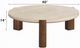 ACME Furniture Leonardo Beige Coffee Table with Dark Oak Base-2