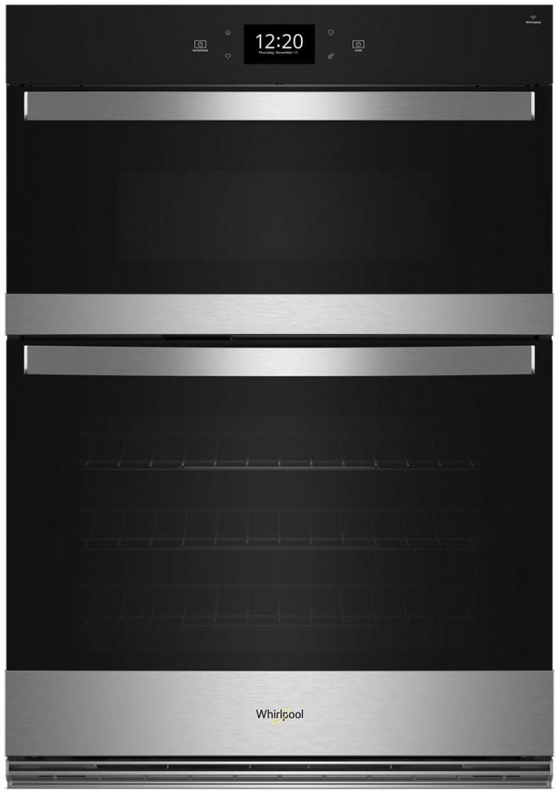 Whirlpool® 27" Fingerprint Resistant Stainless Steel Oven/Micro Combo Electric Wall Oven