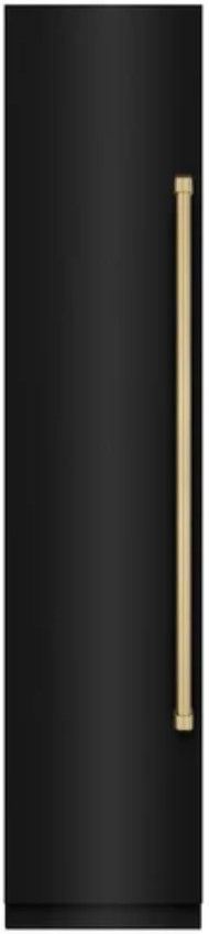 ZLINE Autograph Edition 18 in. 8.6 Cu. Ft. Left Hinge Column Freezer in Black Stainless Steel with Graphite Gray Interior and Champagne Bronze Accents-0
