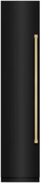 ZLINE Autograph Edition 18 in. 8.6 Cu. Ft. Left Hinge Column Freezer in Black Stainless Steel with Graphite Gray Interior and Champagne Bronze Accents-0