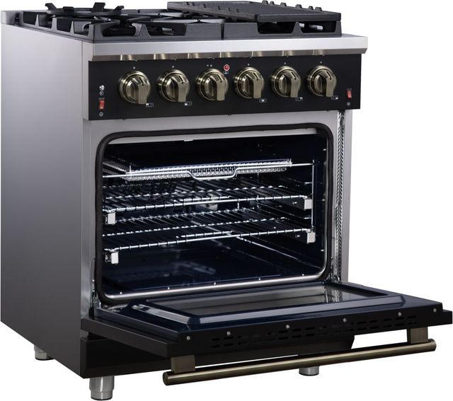 FORNO® Massimo Series Alta Qualita 30" Black Pro Style Gas Range-4