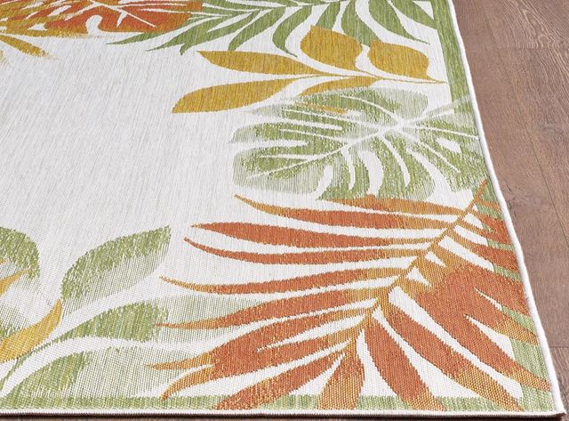 KAS Rugs Dahlia Ivory/Rust Tropical Border 5'x7' Area Rug-4
