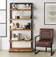 Jofran Inc. Maguire Black/Dark Sienna Genuine Leather Sled Accent Chair-1