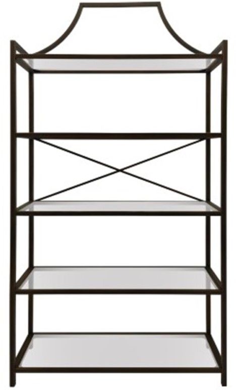 Bernonly Bookcase - Antique Bronze Finish Bernonly Bookcase - Antique Bronze Finish
