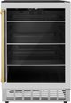 ZLINE Autograph Edition Monument 24" Stainless Steel Freestanding Beverage Fridge with Polished Gold Accents-0