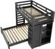 Elements International Cali Kids Grey Twin Loft Bookcase Bed -2