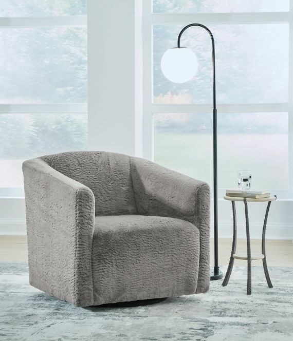 A modern swivel chair in a bright room