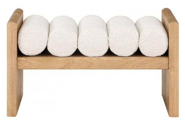 Meridian Furniture Waverly Cream/Natural 32" Upholstered Bench-1
