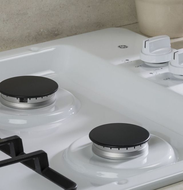 GE® 30" White Built-In Gas Cooktop with Dishwasher-Safe Grates-2