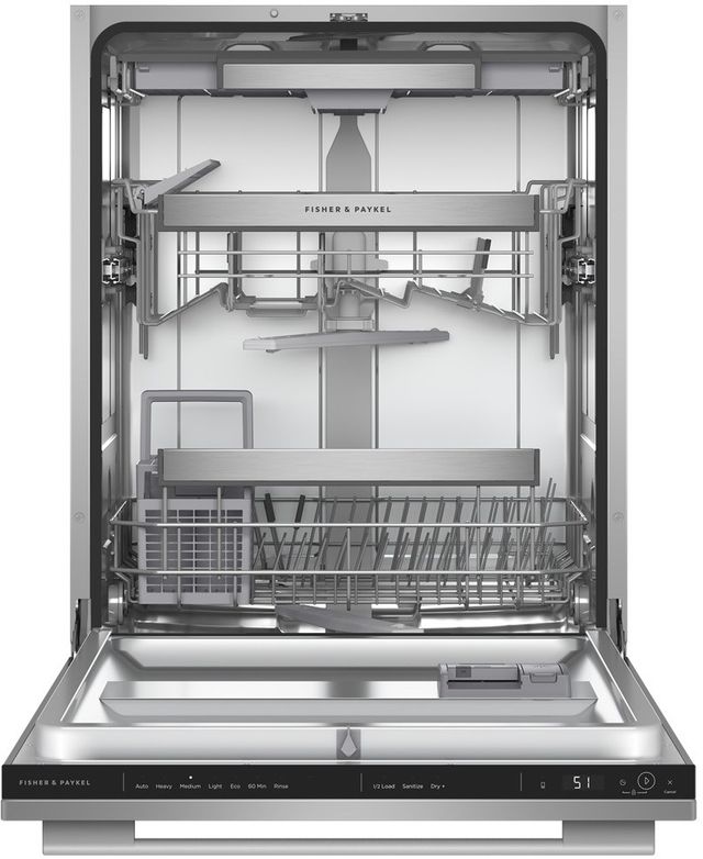Fisher & Paykel Series 7 24" Stainless Steel Contemporary Tall Top Control Built-in Dishwasher-1