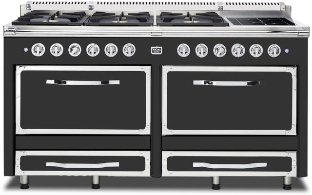 Viking® Tuscany 66" Cast Black Pro Style Dual Fuel Range-0