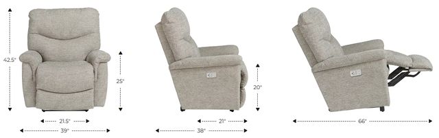 La-Z-Boy® James Walnut Leather Power Wall Recliner with Headrest and Lumbar-2
