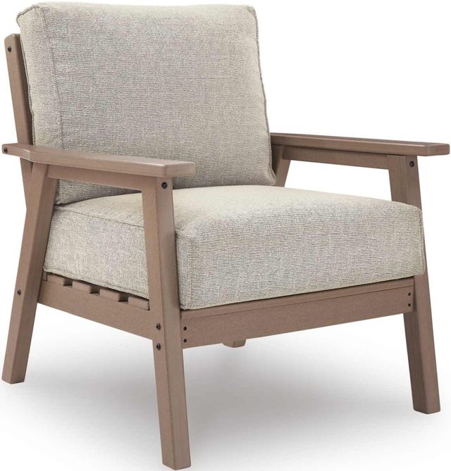Signature Design by Ashley® Grover Beach 2-Piece Beige/Driftwood Plastic Outdoor Lounge Chair-2