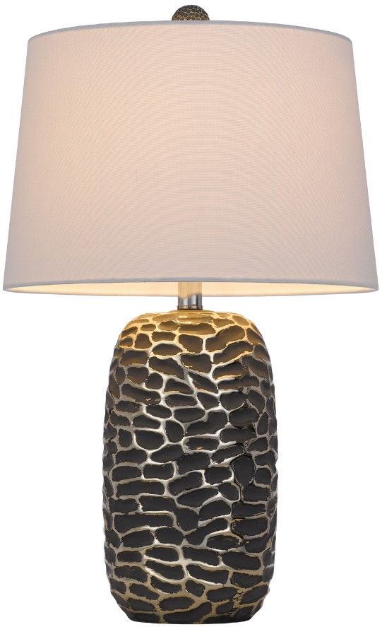 Cal® Lighting & Accessories Menlo 2-Piece Ash Black/Antique Silver Table Lamp Set-1