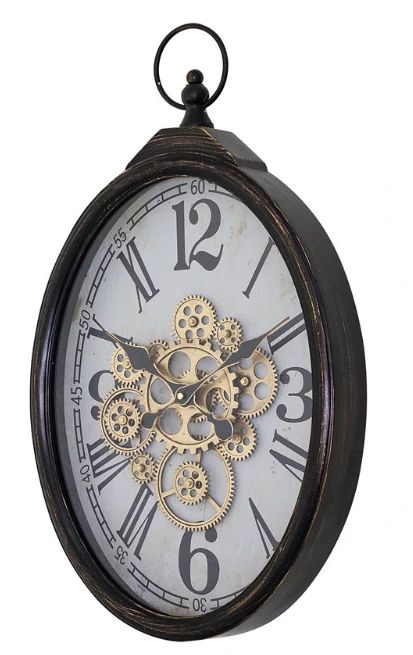 YHD Gold/White Ovate Gear Clock-1