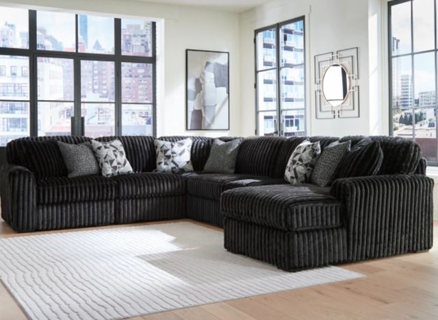 Signature Design by Ashley® Midnight-Madness 6-Piece Onyx Right-Arm Facing Sectional and Chaise-1