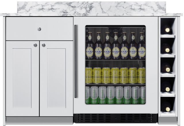 Summit® TurnKey Mesa 54" White Dry Bar with 3.3 Cu. Ft. Built-In Beverage Center-0