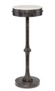 Currey & Company Helios White Drinks Table with Antique Black Base-0