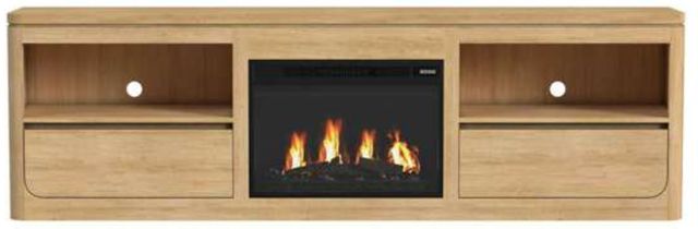 Elements International Rosalie Natural 82" TV Console with Fireplace Insert-2