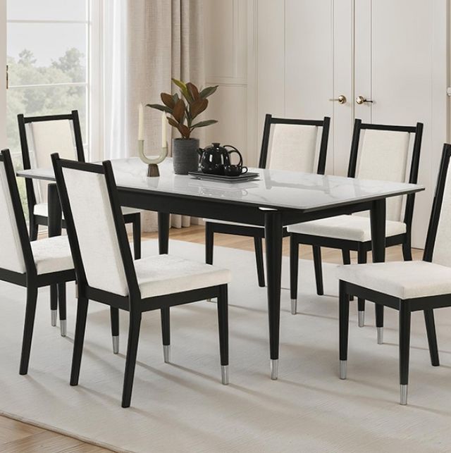 Furniture of America® Maidstone Black/White Dining Table-2