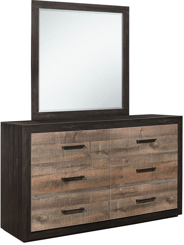 Mazin Furniture Miter Dark Ebony/Rustic Mahogany Dresser-1