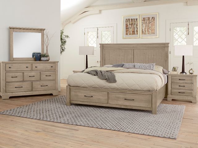 Artisan & Post by Vaughan-Bassett Cool Rustic Clear Maple King Storage Panel Mansion Bed-1