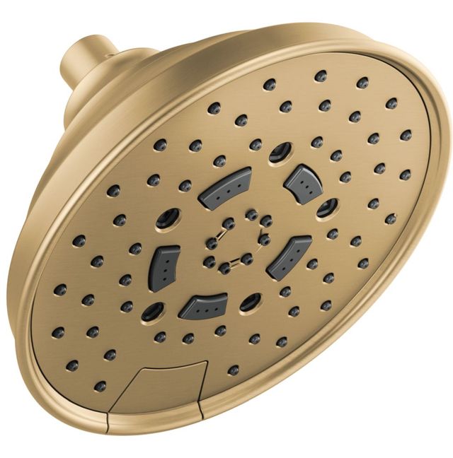Brizo Essential™ Brilliance® Luxe Gold® Classic Round H2Okinetic® Multi-Function Wall Mount Shower Head-0