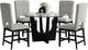 Elements International Oregon 5-Piece Glass Top Counter Dining Set with Black Base-0