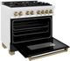ZLINE Autograph Edition 36" Satin Stainless Steel Pro Style Dual Fuel Range with Black Matte Door-3