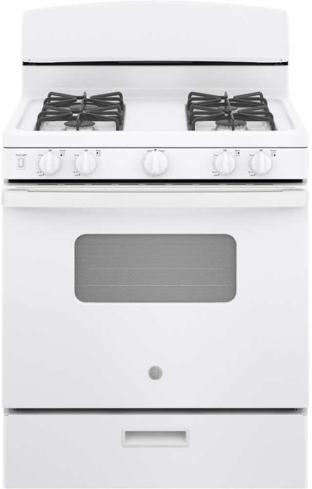 GE® 30" White Freestanding Gas Range-0