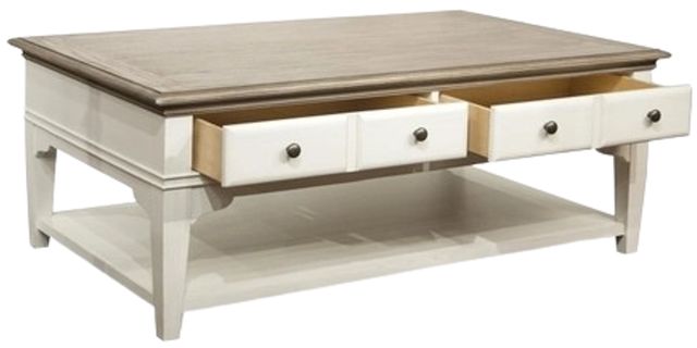 Riverside Furniture Myra Natural Coffee Table with Paperwhite Base-3