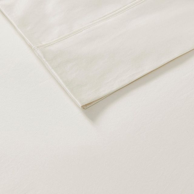 Olliix by Sleep Philosophy Ivory Full 300 Thread Count Liquid Cotton Sheet Set-1