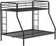 Coaster® Carson Glossy Black Metal Twin Over Full Bunk Bed-0