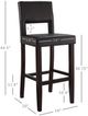 Linon Vega Espresso Black Upholstered Bar Stool-1