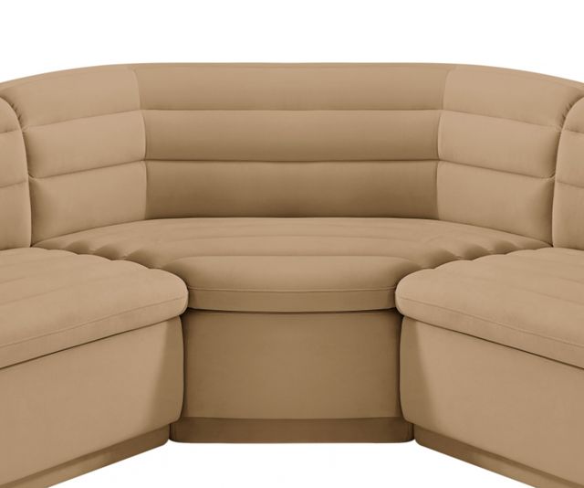 Meridian Furniture Cascade 3-Piece Camel Velvet Sectional-3