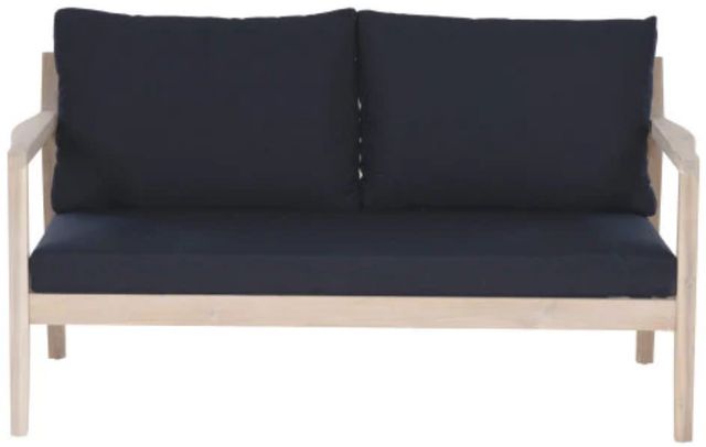 Linon Svana Navy/White Wash Fabric/Wood Outdoor Loveseat-3