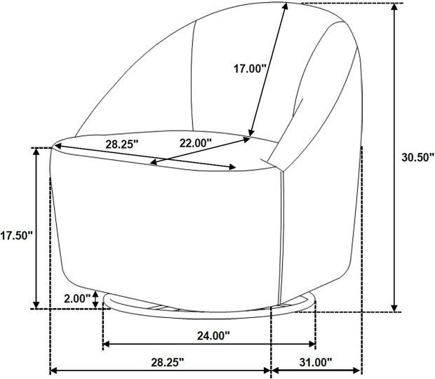 Coaster® Leon Black Upholstered Swivel Accent Chair-2