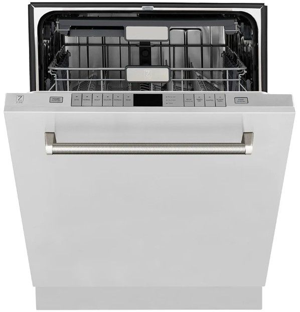 ZLINE Autograph Edition Monument 24" Stainless Steel Top Touch Control 3rd Rack Dishwasher with Auto Door Open Drying and Polished Nickel Helix Handle-1