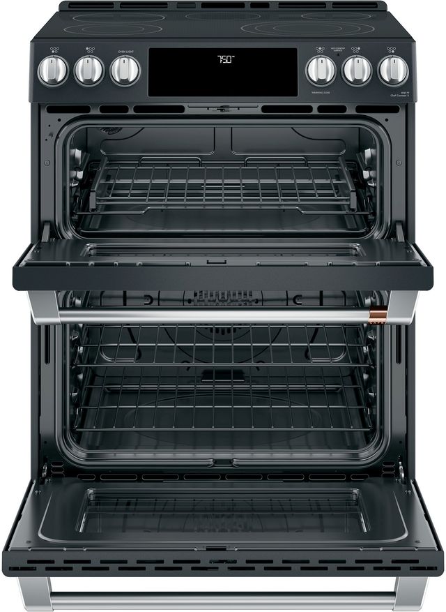 Café™ 30" Matte Black Slide In Double Oven Electric Range-1